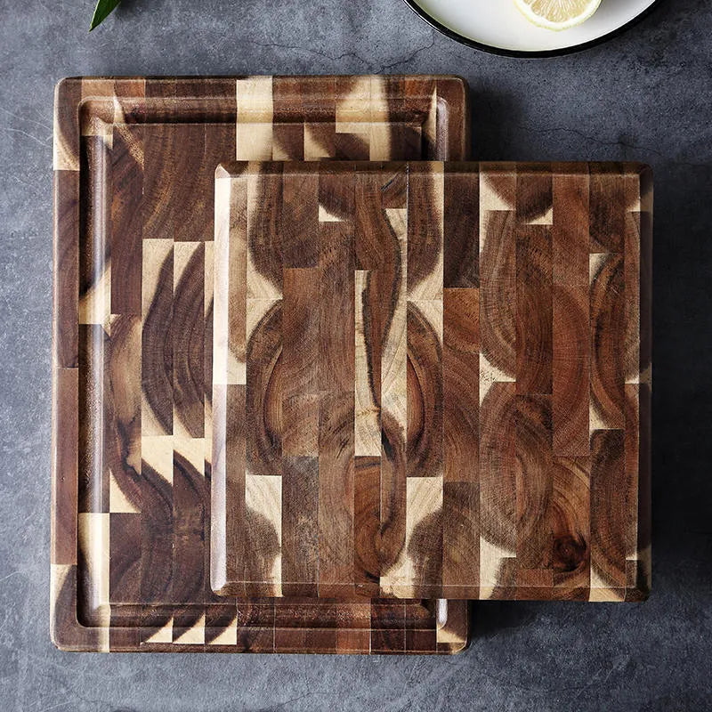 Kitchen household parquet solid wood cutting board in brown made from imported acacia wood with 3cm thickness
