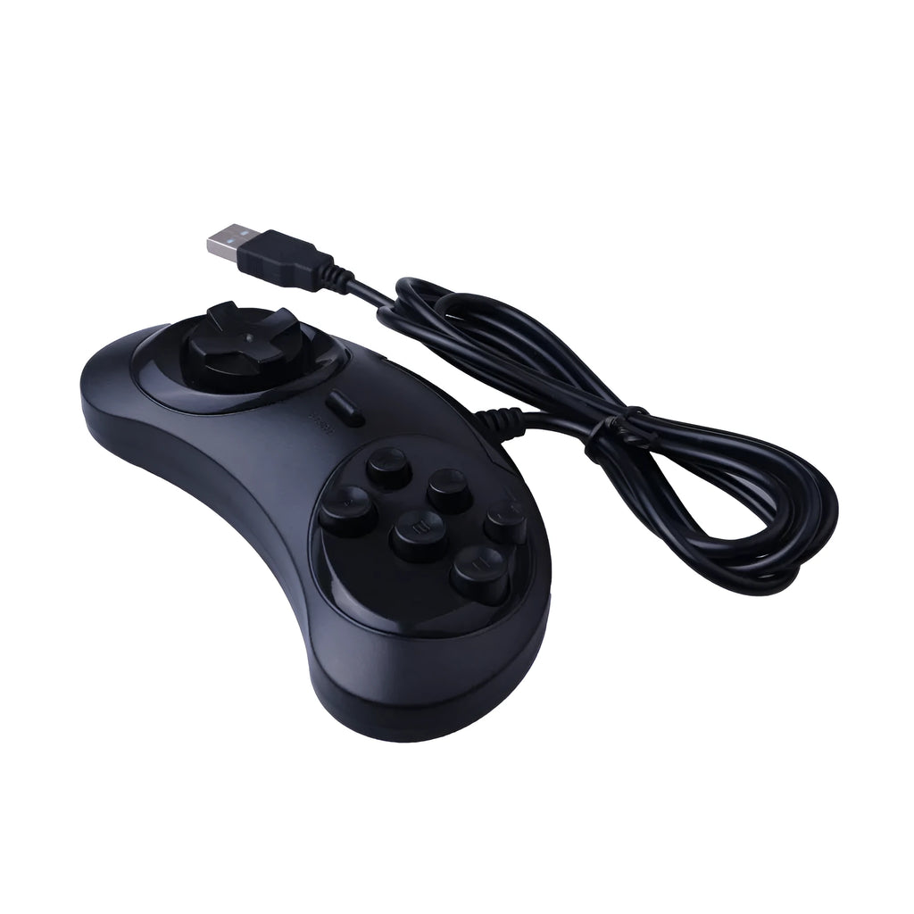Black Sega USB PC game controller with 1.8-metre cable for Windows gaming