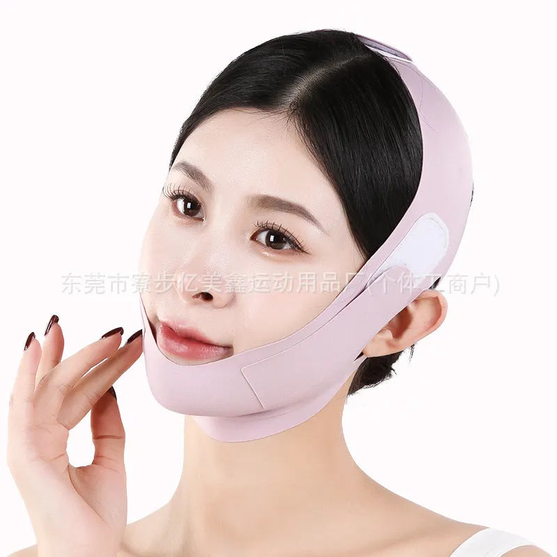 Small V face shaping mask in light breathable fabric with lifting bandage design