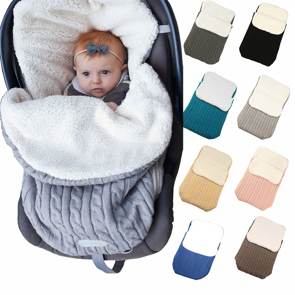 38x68cm baby stroller sleeping bag with lamb cashmere lining and cotton wool filling in envelope design