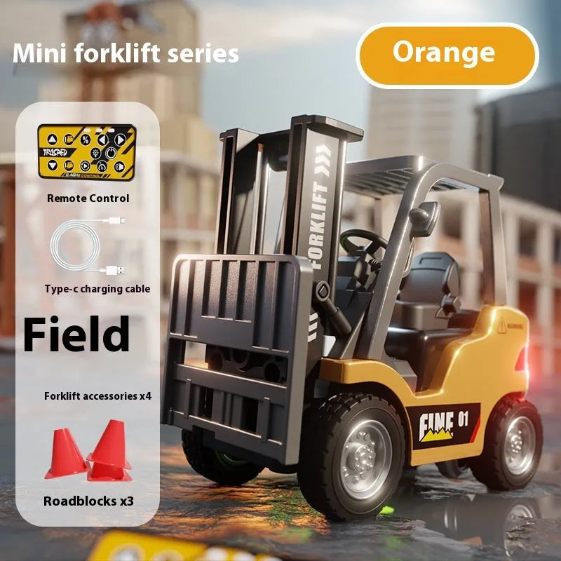 Bluetooth remote control alloy forklift 1:64 scale with mobile phone connection and accessories