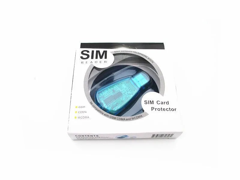 Blue USB 2.0 SIM card reader for mobile phone data backup and editing