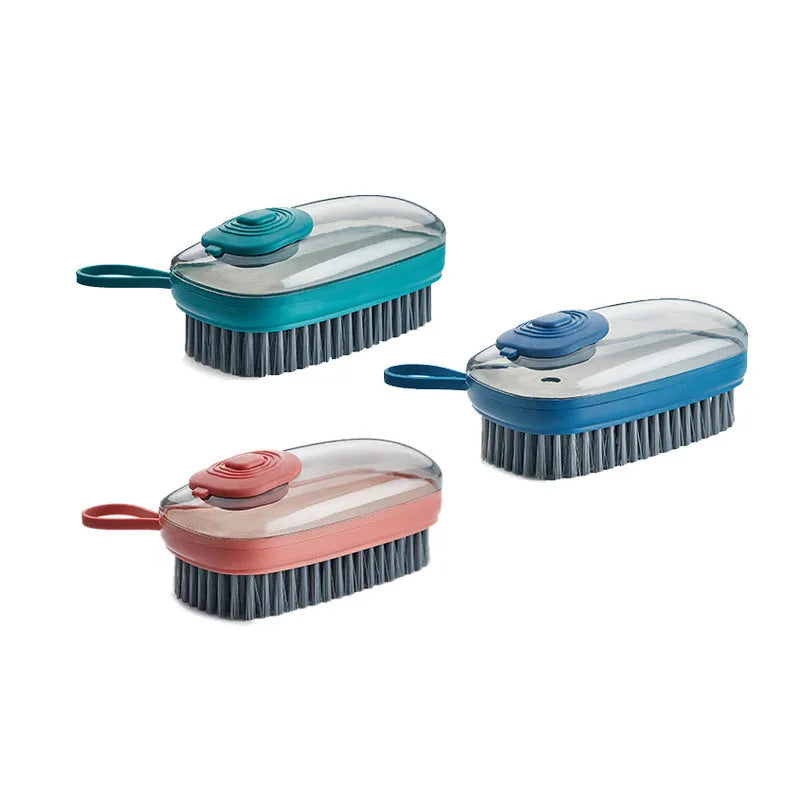 Automatic liquid cleaning brush with ergonomic grip and blue colour, 12.5cm size
