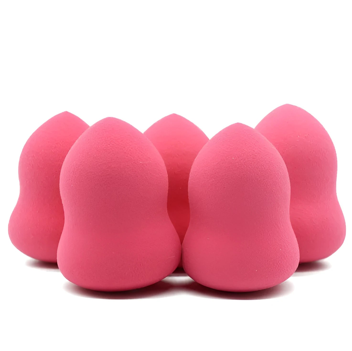 Pink hydrophilic makeup foundation sponge measuring 4cm by 4cm by 5.6cm for wet and dry application