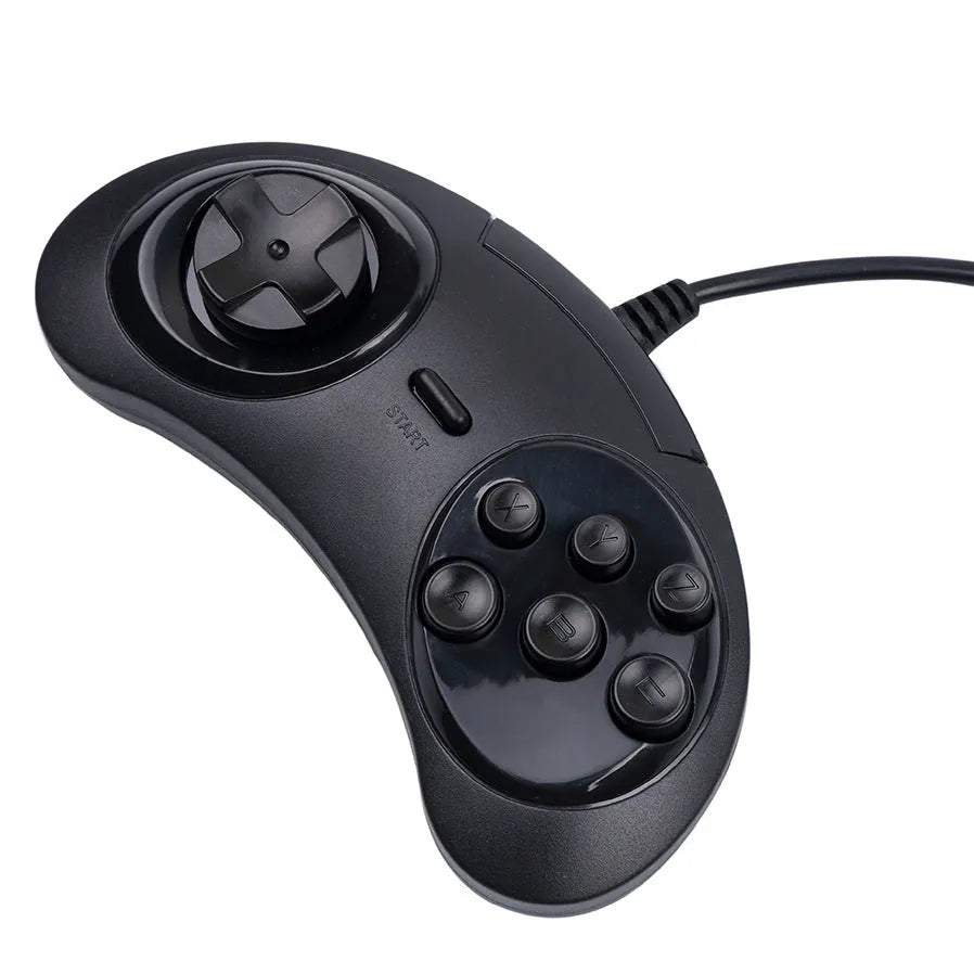 Black Sega USB PC game controller with 1.8-metre cable for Windows gaming