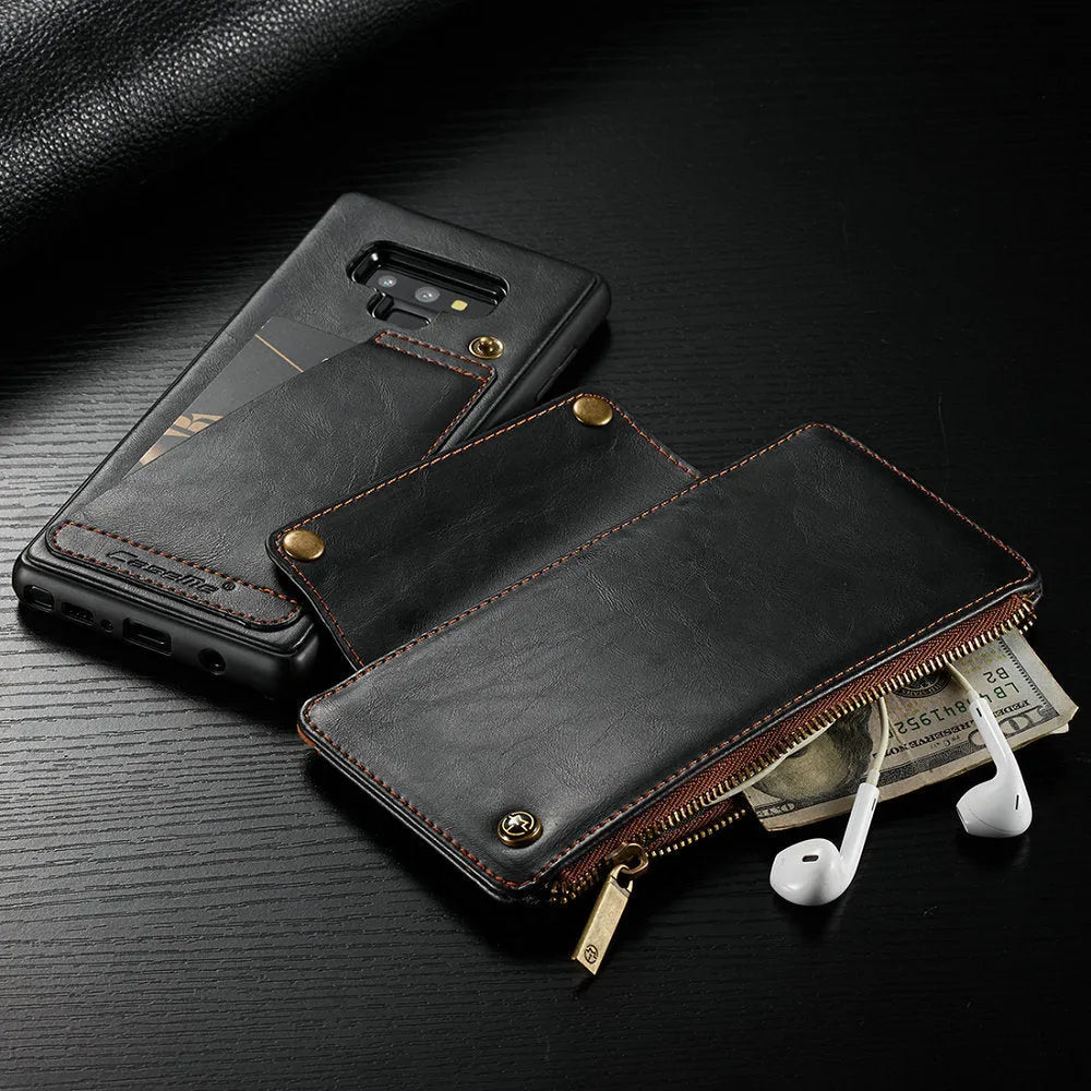 SAMSUNG Galaxy Note9 PU leather flip phone case in black, brown and red colours