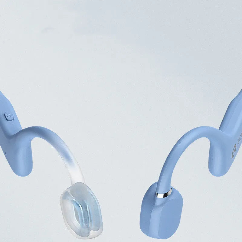 Bone conduction Bluetooth headset with a hanging neckband, shown in one of six colour options.