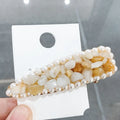 Crystal stone hairpin with metal base, 8cm length, available in four colours green, pink, purple, yellow
