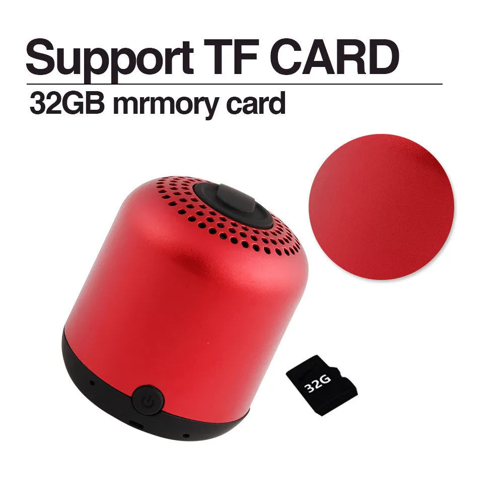 Hieha XQ11 mini cylinder Bluetooth speaker in black, gold, pink, red, or silver colour.