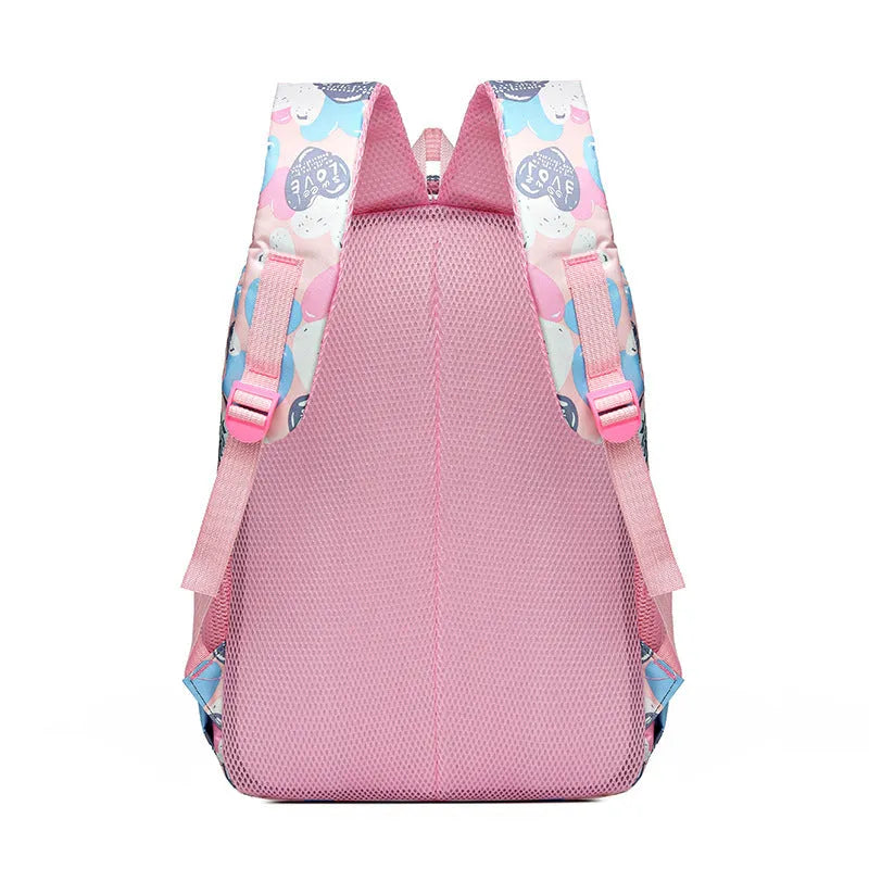 Student school backpack with air pillow belt system in Oxford cloth construction showing blue colour option