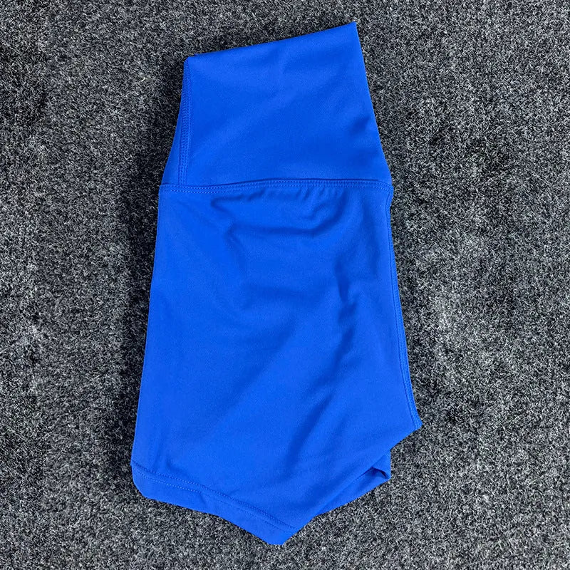 Women's high waist yoga shorts in nylon fabric available in multiple colours