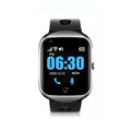 Square elderly smartwatch with GPS positioning and cellular calling on silicone strap