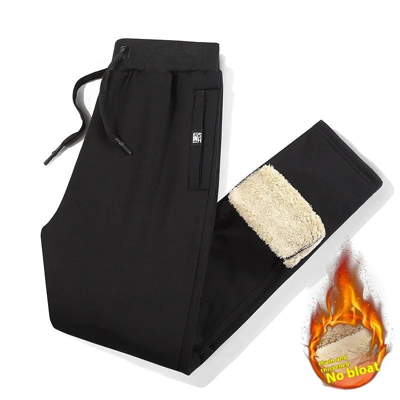Men's gray fleece-lined oversized cotton track pants with a mid waist and straight leg