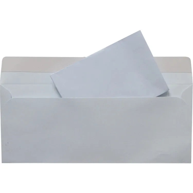 Blue anti-opening security envelope with self-adhesive closure measuring 105x240mm