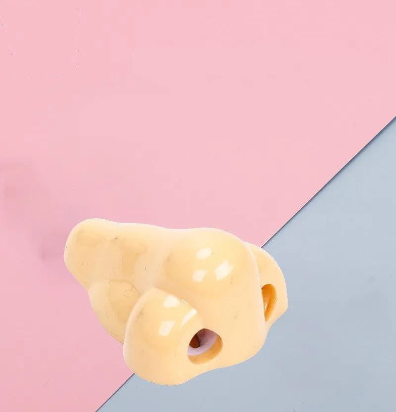 Flesh colour plastic pencil sharpener with big nostril design and geometry shape for student stationery