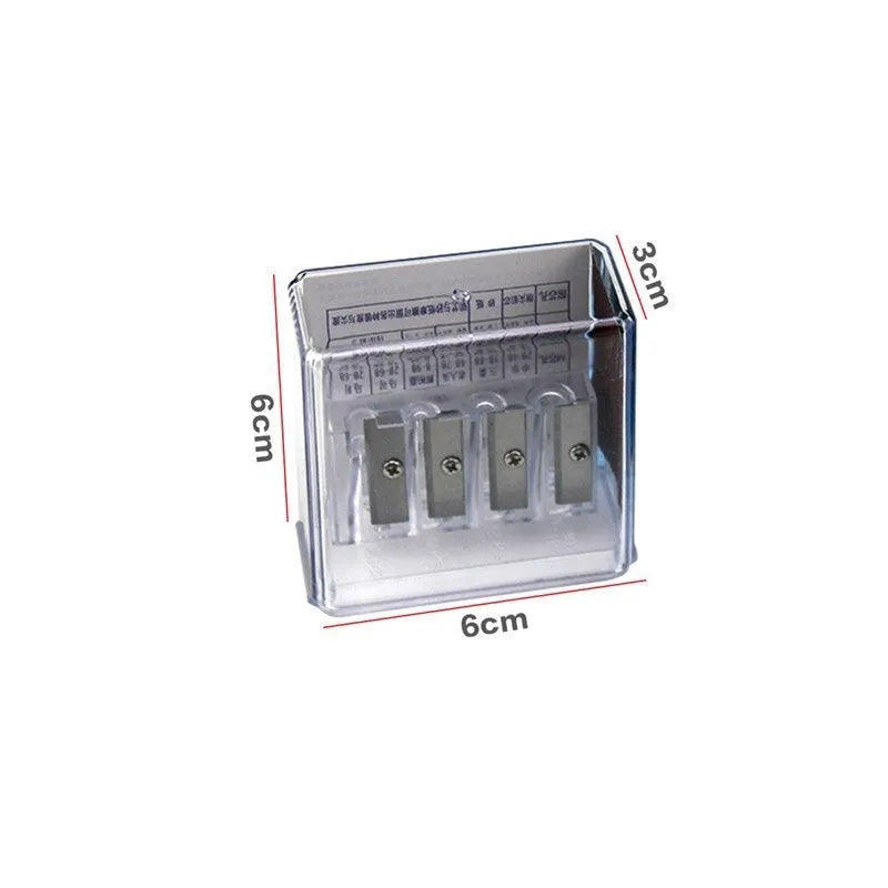 Four-hole geometric pencil sharpener with four blades for art sketching projects