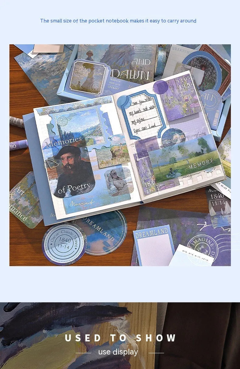 Creative journal gift box with A6 grid notebook, cards, envelopes, and decorative writing accessories in retro plaid design