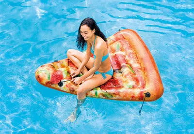 Large pizza themed inflatable surfboard float measuring 175cm by 145cm