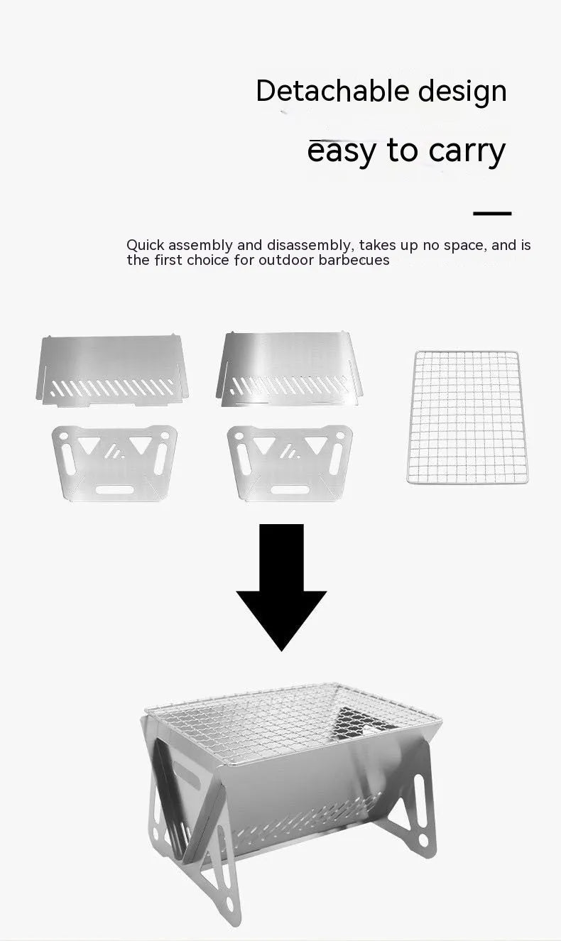 Stainless steel folding barbecue oven large size for outdoor cooking 1-2 people with storage bag