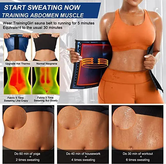 Neoprene sports waist shaping belly belt showing adjustable abdomen contraction design in blue colour