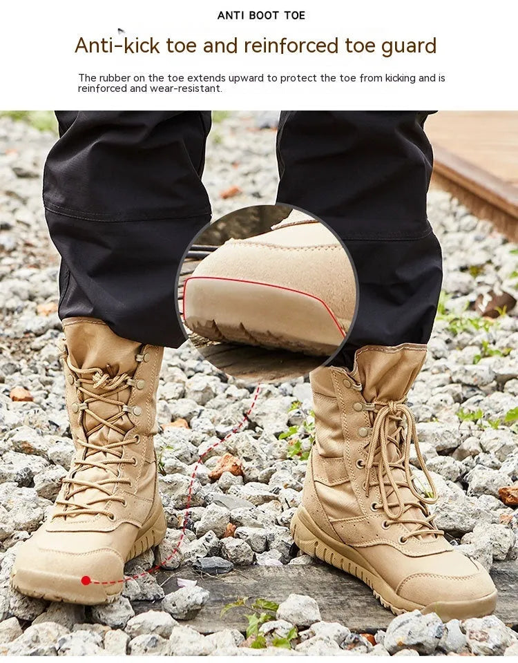 Yulong combat boots outdoor climbing tactical desert boots in black for men and women