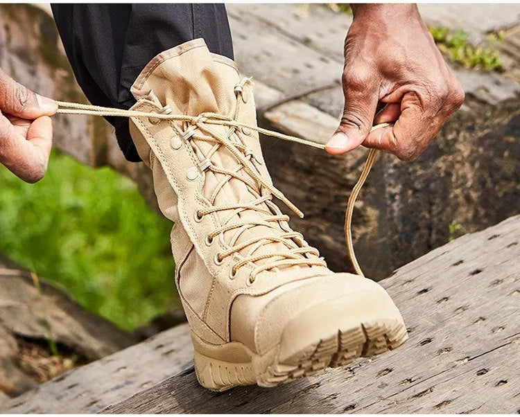 Yulong combat boots outdoor climbing tactical desert boots in black for men and women