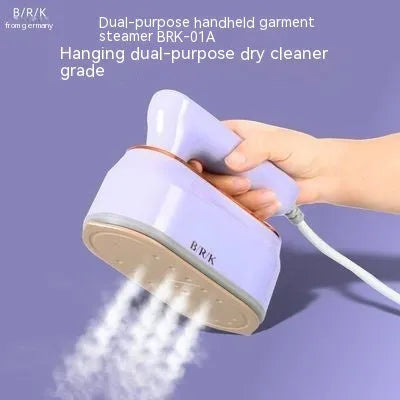 Foldable portable steam iron in Milky White with ceramic base plate and foldable handle