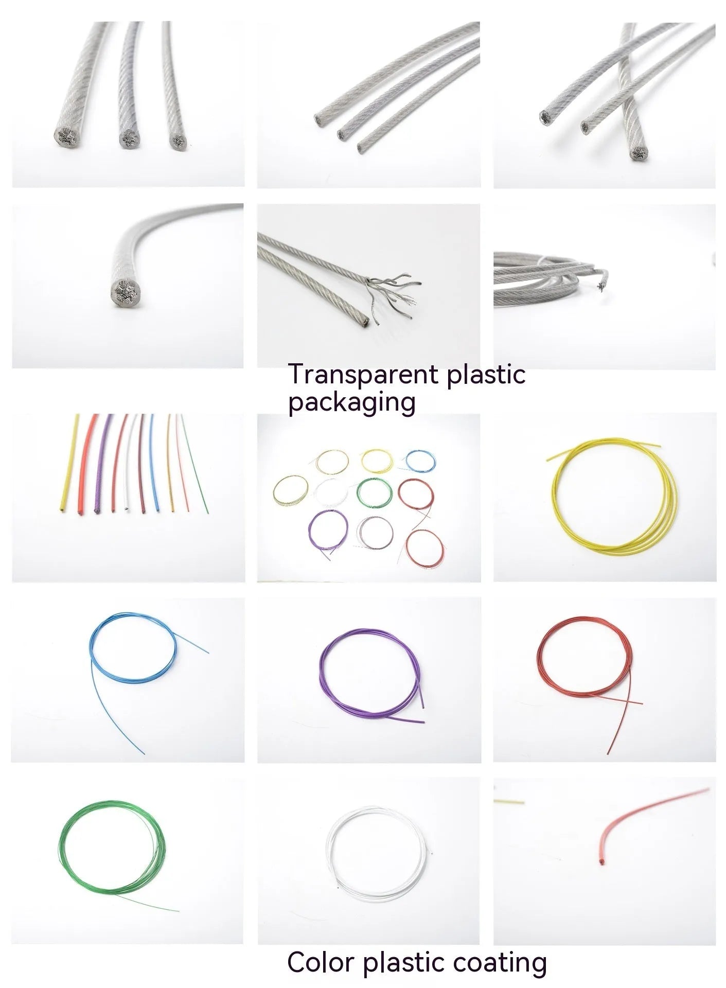 304 stainless steel invisible anti-theft security wire coil showing flexible coated rope construction