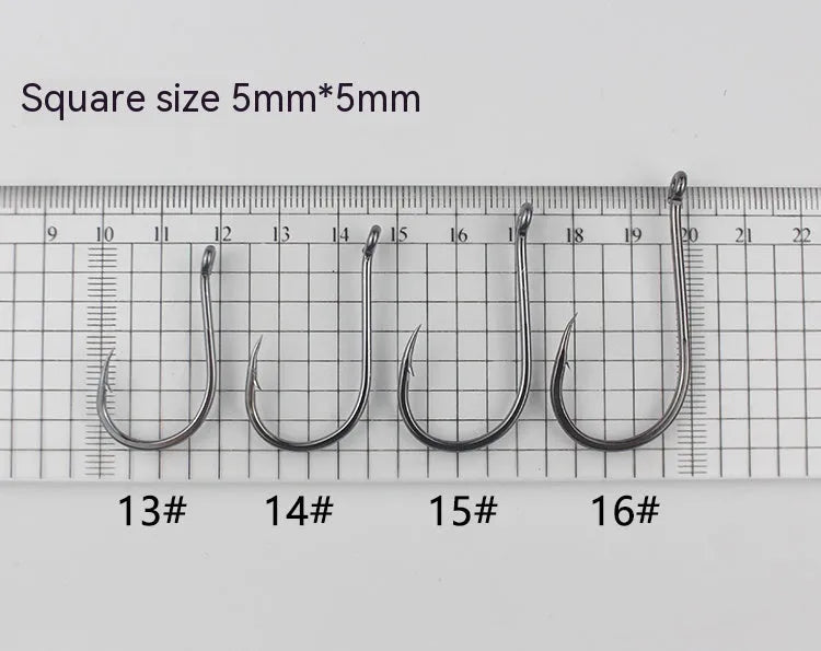 Bulk alloy carbon steel barbed crooked mouth fishing hooks with ring eye for sea rock fishing