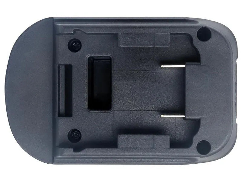 Black Milwaukee to Makita battery adapter measuring 125x90x65cm for DM18M to H99F conversion
