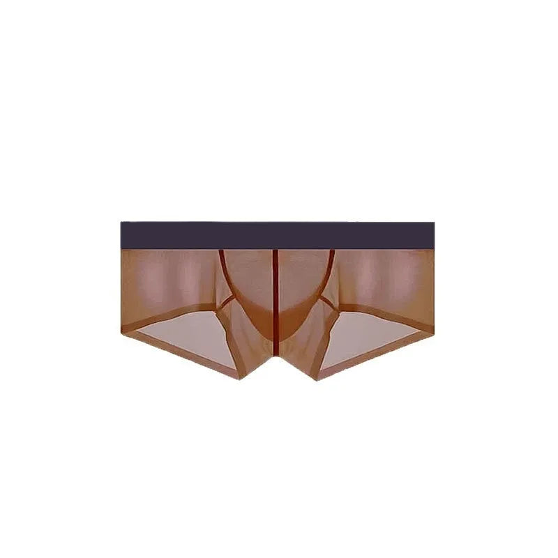 Men's seamless low waist ice silk underwear in multiple colours on size chart