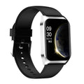 Smart watch with 1.69-inch screen showing heart rate display on silicone wristband