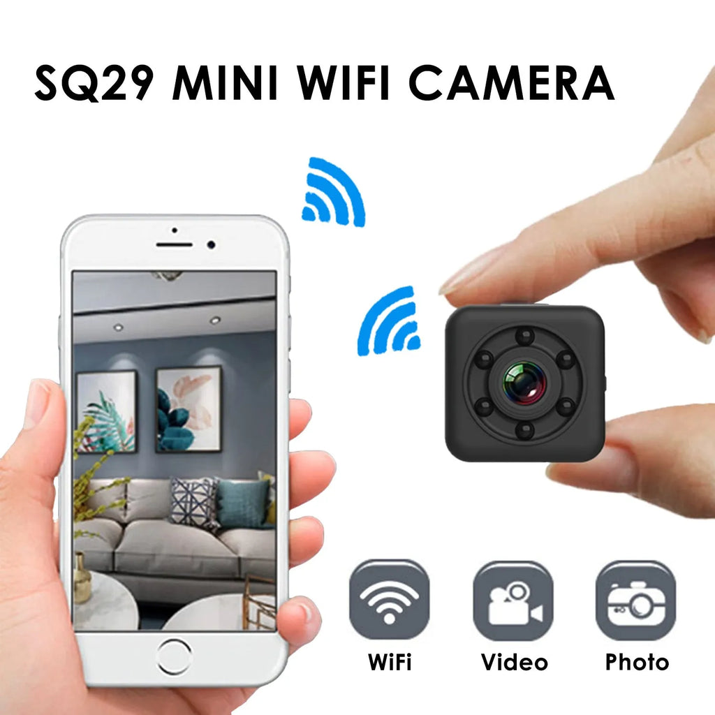SQ29 black waterproof sports camera with MicroUSB port and TF card slot