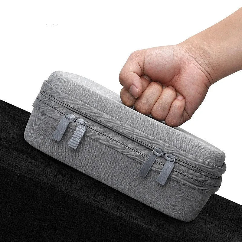 Black EVA digital storage bag with handbag shape for headphones and accessories