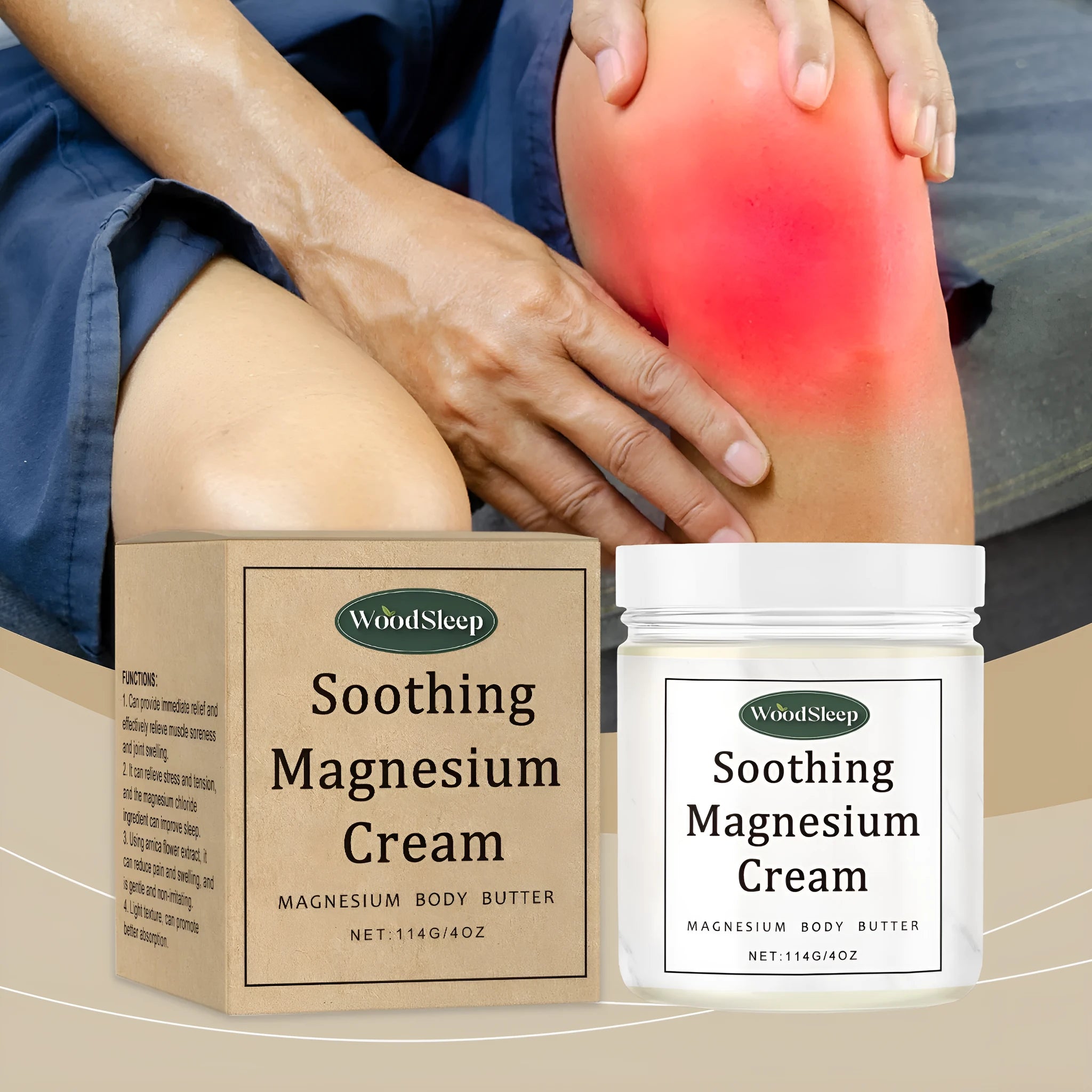 114g tube of magnesium cream for post-exercise body care with allantoin