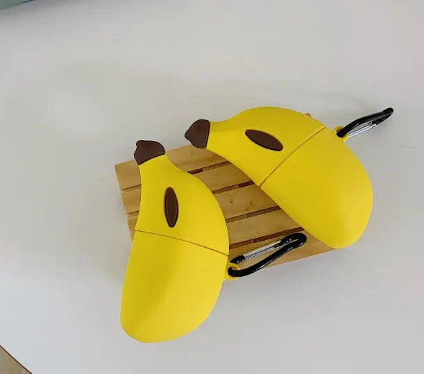 Banana yellow silicone protective cover for compatible Apple AirPods Pro wireless earphones