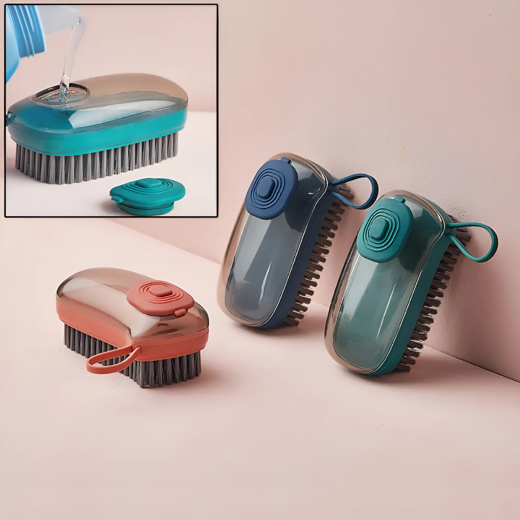 Automatic liquid cleaning brush with ergonomic grip and blue colour, 12.5cm size