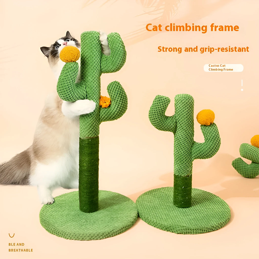 Cactus cat scratch board scratching pole climber toy with coconut tree design option