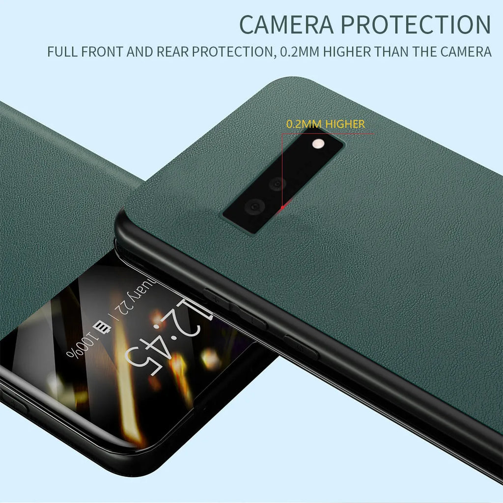 Card flip PU leather protective case for Google Pixel 6 in black, with card slot visible