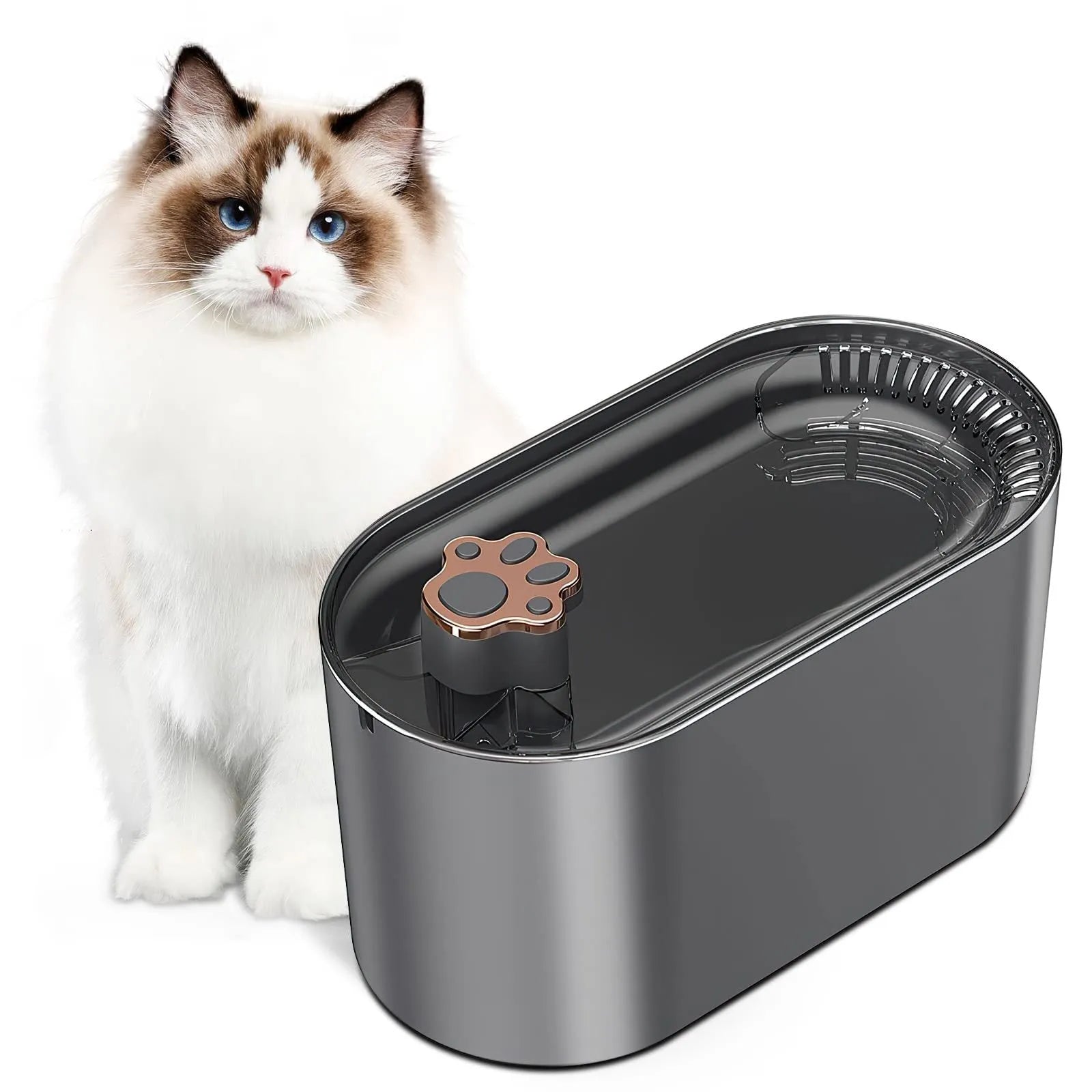 Berlin blue pet water fountain with 3L capacity and quiet pump for cats and dogs