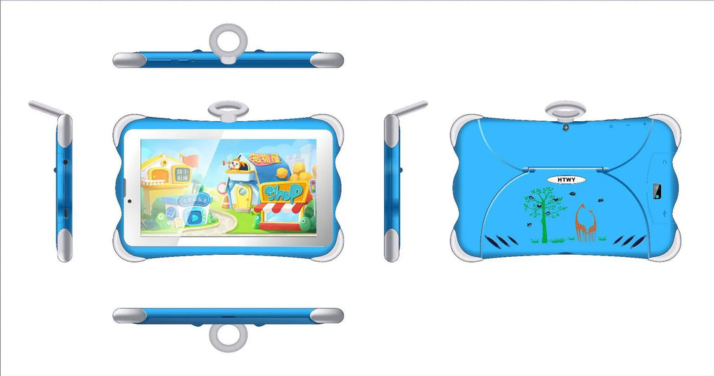 7-inch children's learning tablet with stand in cartoon orange colour