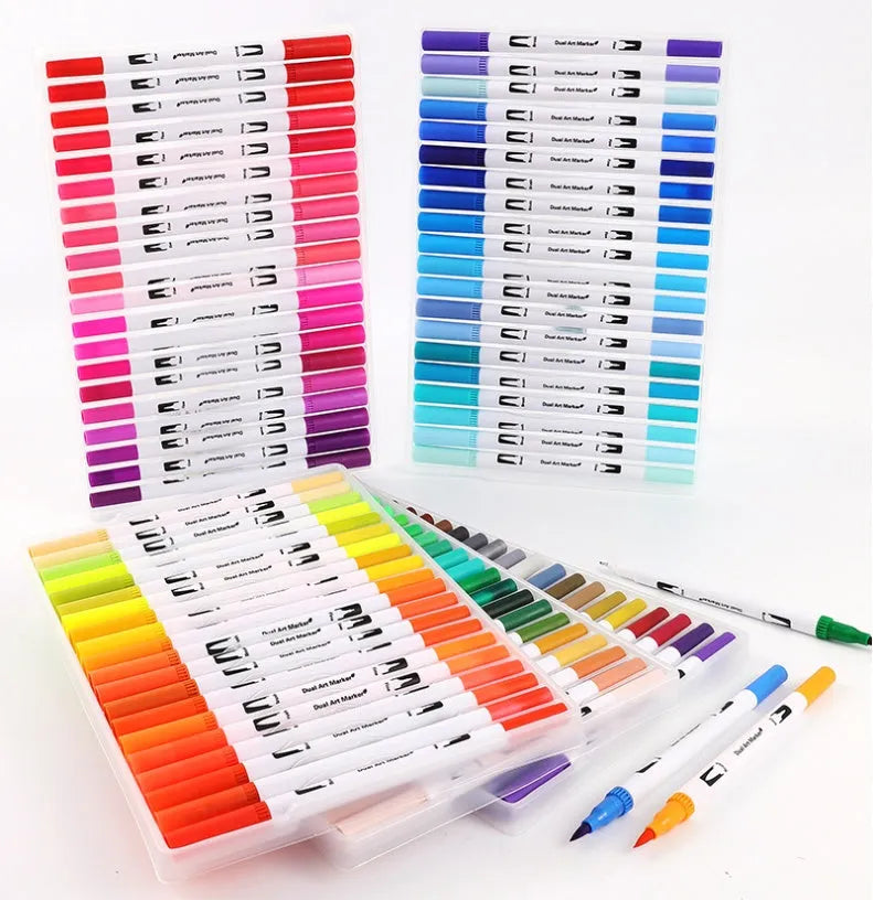 Set of watercolour pens in a case, showing multiple colour options for artists and promotional use.