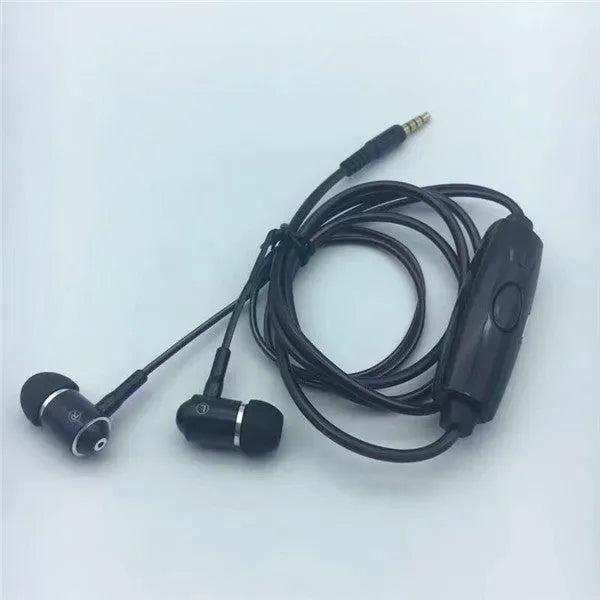 Blue LED light up earphones with glowing EL lines, 3.5mm plug and remote control.