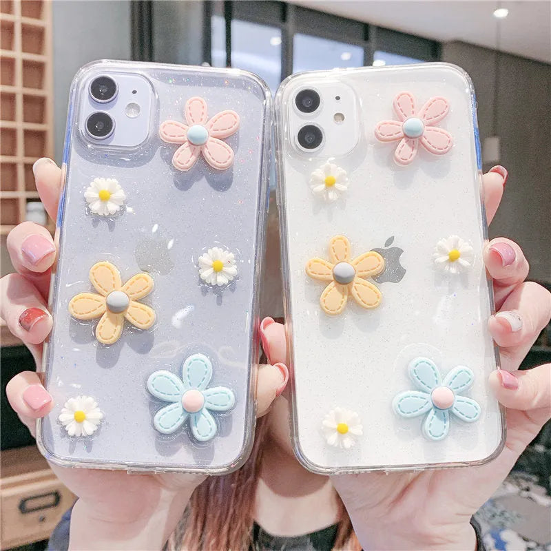 New Year's flowers soft rubber protective phone case for Apple iPhone models