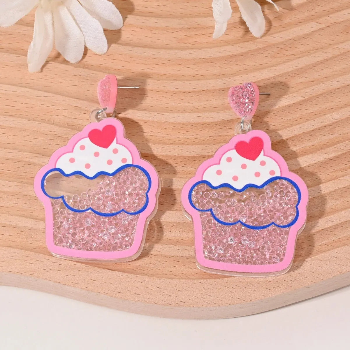 Colourful acrylic fruit earrings for women featuring cherry, strawberry, watermelon, and pineapple shapes, dangle style