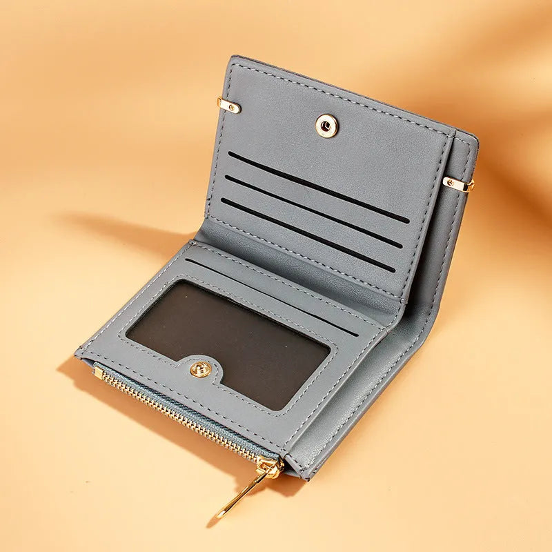 Multi card slot ladies wallet with zipper closure in various colours