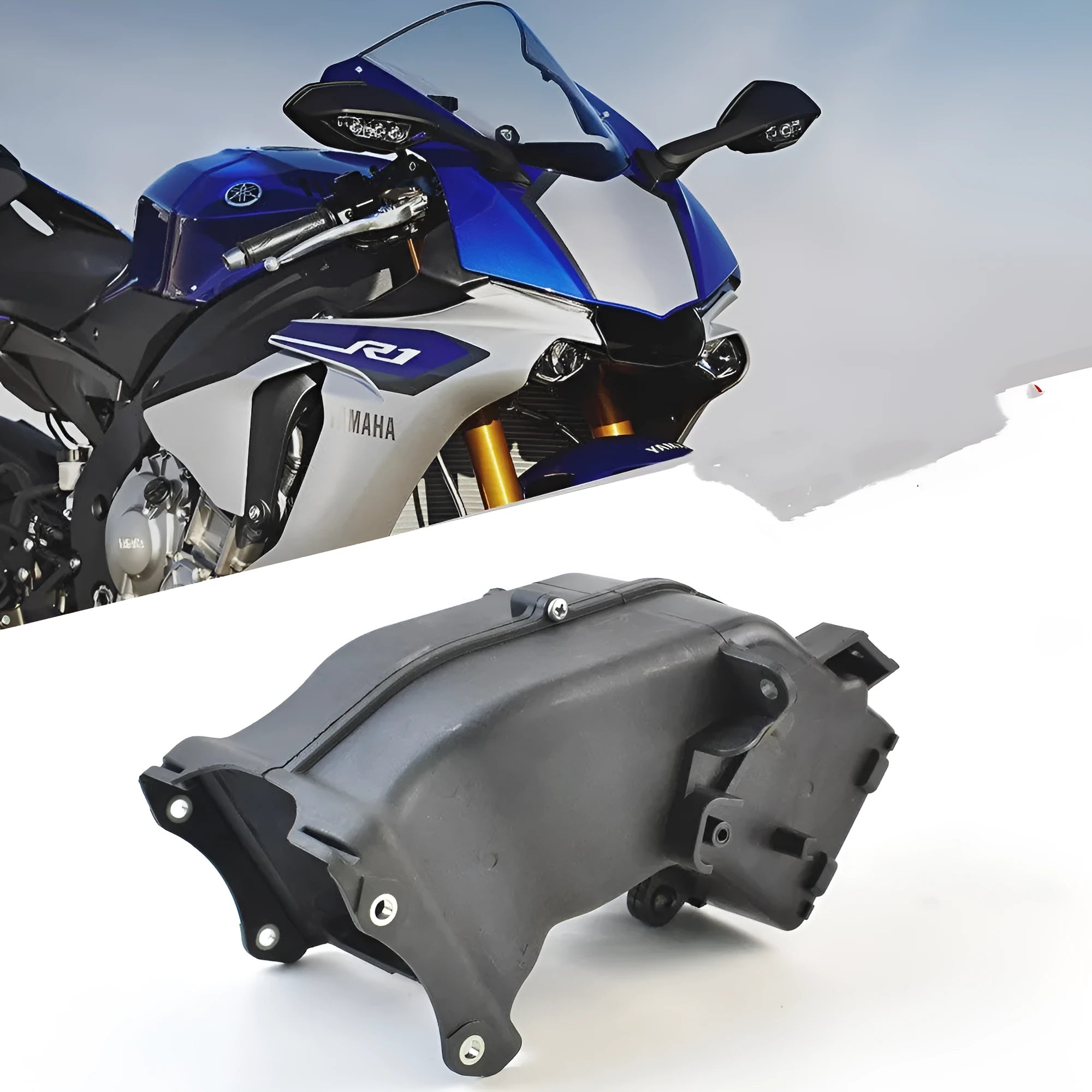 Black motorcycle ventilation pipe for Yamaha measuring 280x170x160mm