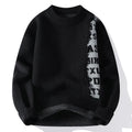 Men's loose-fit knitted pullover jumper in a rabbit fur blend with ribbed hem, shown in multiple colours.