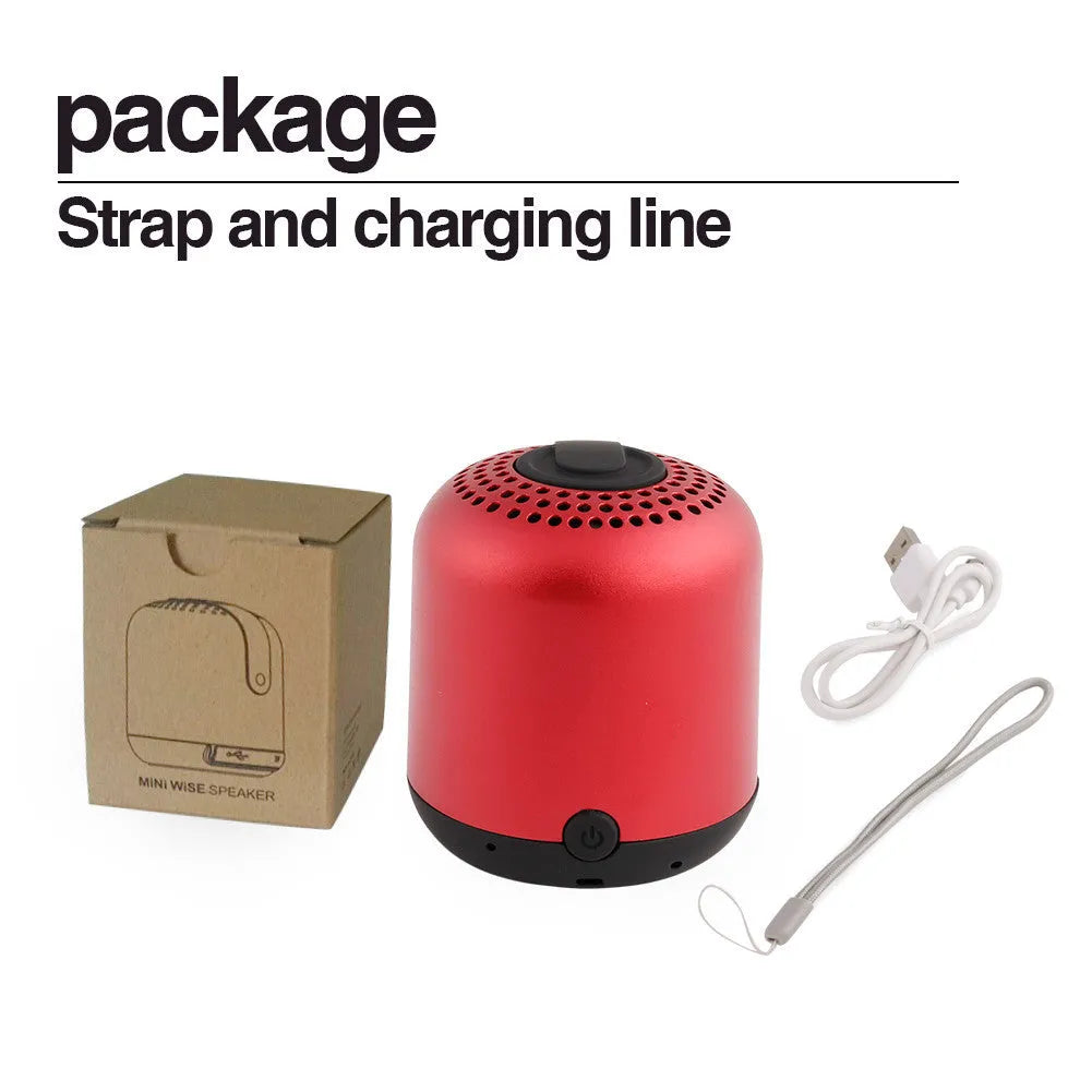 Hieha XQ11 mini cylinder Bluetooth speaker in black, gold, pink, red, or silver colour.