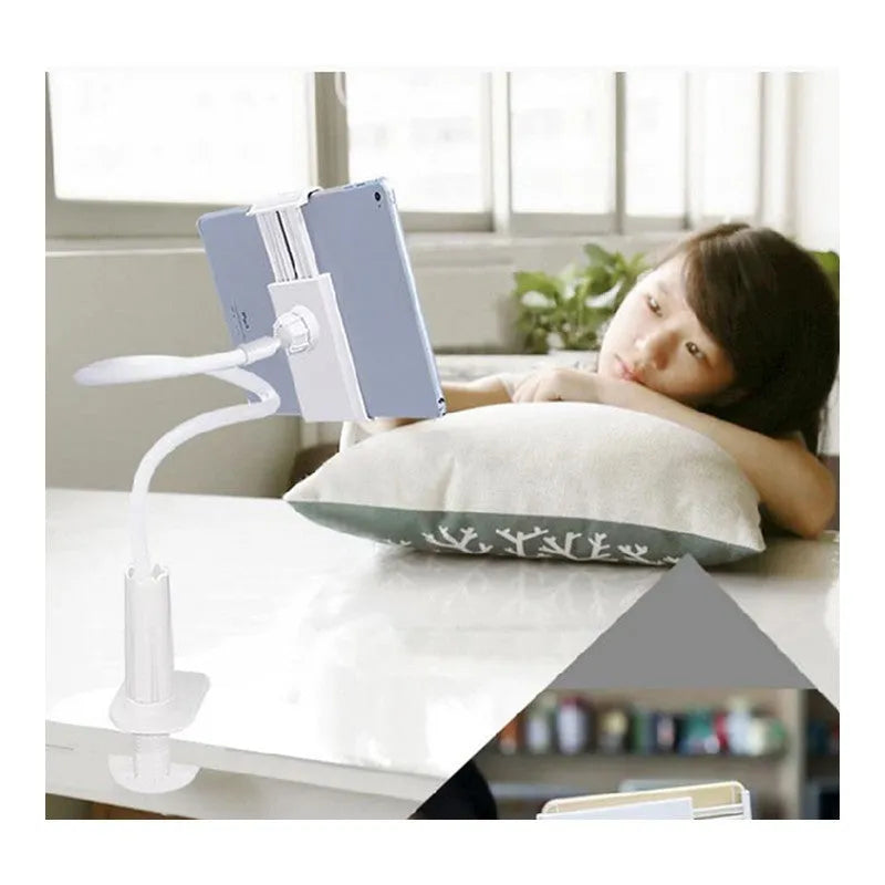 Black flexible phone and tablet mount holder with bendy arm and suction cup